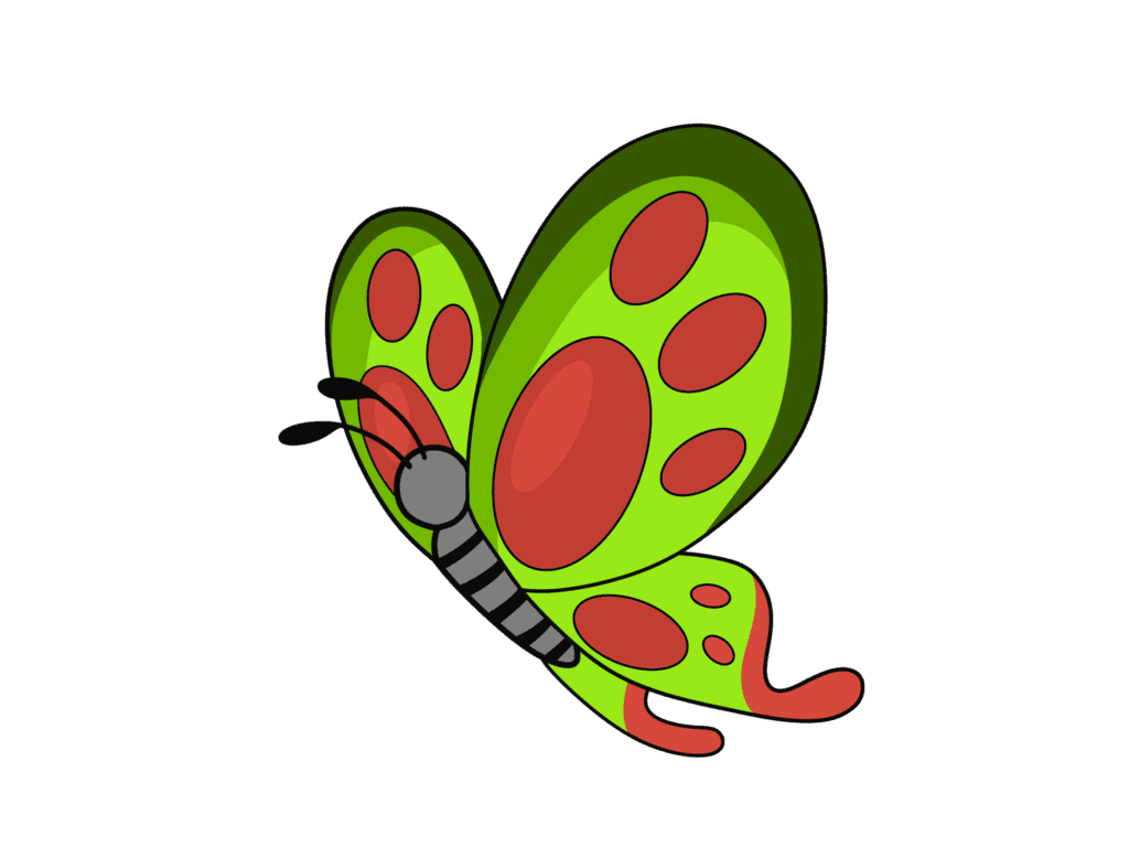 Ilustracja zielony motyl