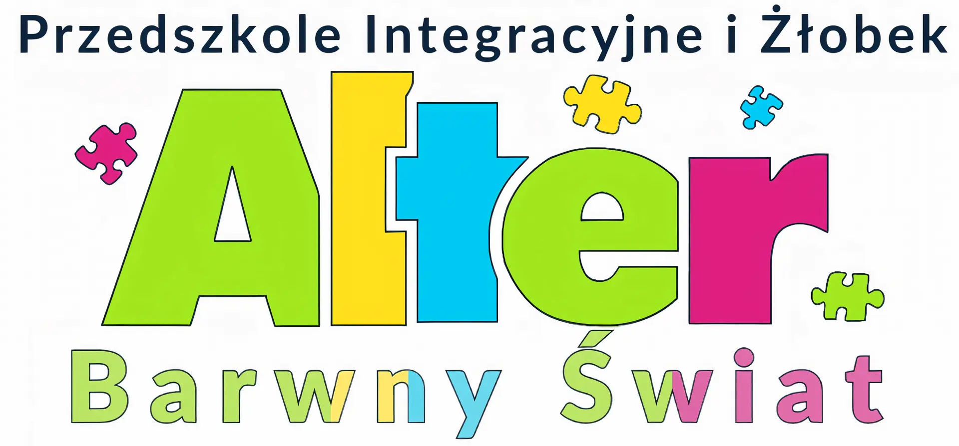 ,,Przedszkole Integracyjne i Żłobek Barwny Świat ALTER,, podstawowe logo